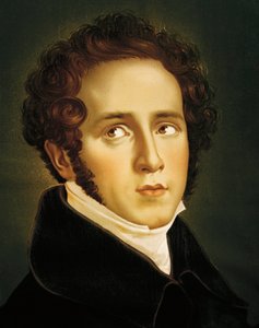 Italien, Catania, Portræt af den italienske operakomponist, Vincenzo Bellini af Jean Francois Millet