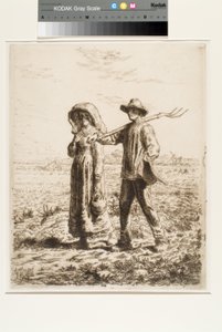 Gå på arbejde (ætsning) af Jean Francois Millet