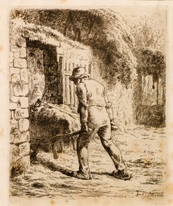 Mand med trillebør af Jean Francois Millet