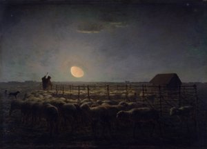 Fåreholdet, måneskin af Jean Francois Millet