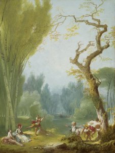 A Game of Horse and Rider, ca. 1775-80 (olie på lærred) af Jean Honore Fragonard