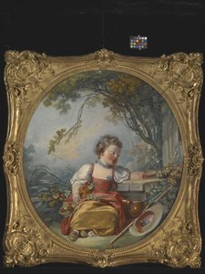 Den lille pilgrim (olie på lærred) af Jean Honore Fragonard