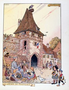 Alsace-regionens tilbagevenden til Frankrig, 1919 (illustration)