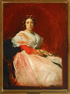 Portræt af en dame (maleri på lærred) af Jean-Louis Ernest Meissonier