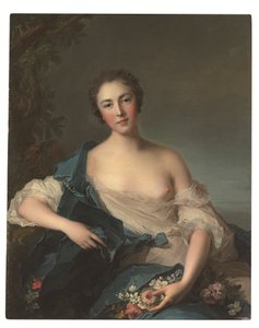 Portræt af en kvinde som Flora af Jean Marc Nattier
