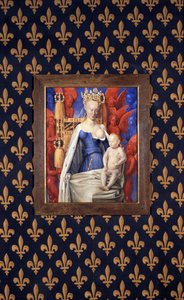 Den ammende jomfru i hermelinfrakke afbildet som Agnes Sorel - (efter Jomfruen af Antwerpen, af Jean Fouquet, ca. 1452-1455)