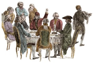 Filosoffernes middag - Voltaire (Francois Marie Arouet dit af Jean (after) Huber