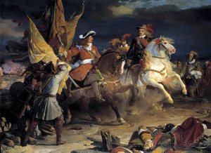 Slaget ved Villaviciosa vundet af Marechal-hertugen af Vendome over greven af Stahremberg den 10/12/1710. Slaget ved Villaviciosa fandt sted under den spanske arvefølgekrig og modsatte de spanske og franske hære til landene i Østrig,