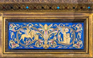 Tabernaklet, venstre fløj: Markus og Matthæus.A. Chertier, guldsmed i Paris af Jean Alexandre Chertier