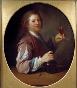 Portræt af kunstneren i drinker Maleri af Jean Alexis Grimou (1680-1740) 1724 Søn. 1x0,85 m