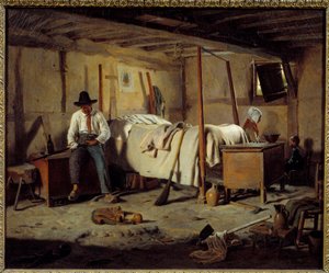 Krybskytten Maleri af Jean Alphonse Roehn (1799-1864) 1850 Dim. 0,5x0,6 m