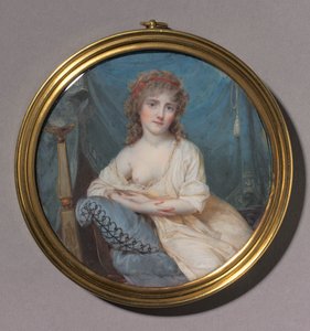 Portræt af en kvinde, der læner sig tilbage på en sofa, ca. 1804.