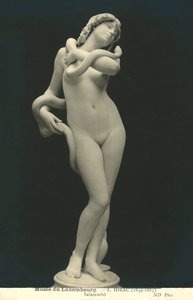 Eva og slangen (s/h-foto) af Jean Antoine Marie Idrac