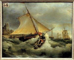 Et dårligt tidspunkt. Maleri af Theodore Gudin (1802-1880) af Jean Antoine Theodore Gudin