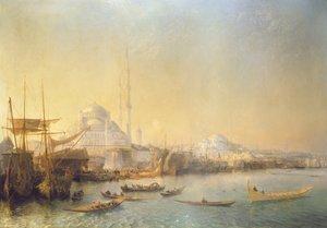 En omfattende udsigt over Konstantinopel og Det Gyldne Horn, 1840
