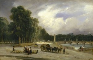 Le Cours-la-Reine, ca. 1828 (olie) af Jean Antoine Theodore Gudin
