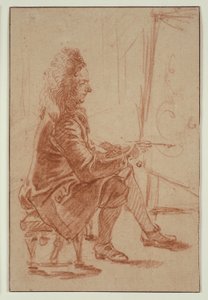 Ein Perückenmaler (möglicherweise Claude Audran), um 1709 von Jean-Antoine Watteau