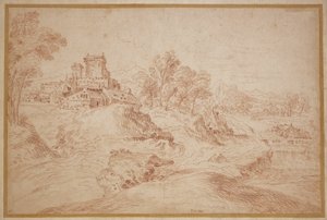Landskab med et slot af Jean-Antoine Watteau