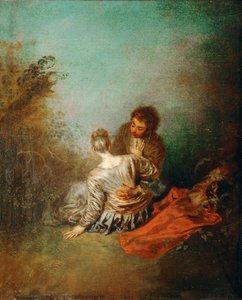 Le Faux Pas The Mistaken Advance af Jean Antoine Watteau