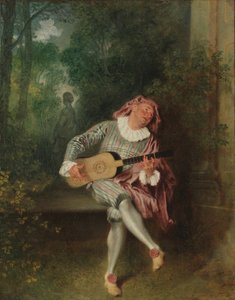 Mezzetin, ca. 1718-20 (olie på lærred) af Jean Antoine Watteau