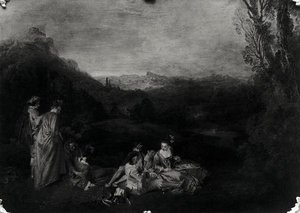 Friedliche Liebe, ca. 1718-19 von Jean Antoine Watteau