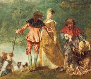 Pilgrimsrejse til Isle of Cythera, kendt som Embarkation for Cythera (Cythere) af Jean Antoine Watteau