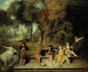 Pleasures of Love, ca. 1718-1719 af Jean Antoine Watteau