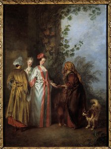 Spåkonen. Maleri af Jean Antoine Watteau (1684-1721) af Jean Antoine Watteau