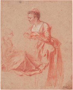 To figurstudier af en ung kvinde, ca. 1716 af Jean Antoine Watteau