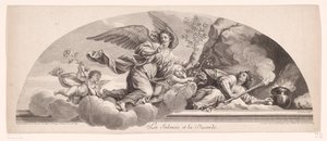 Allegorisk fremstilling med jalousi og uenighed La Jalousie et la Discorde (titel på objekt) af Jean Audran