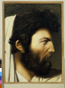 Portræt af en mand med profil. Anonymt maleri. Musee Granet, Aix en provence