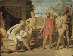 Achilleus modtager i sit telt Agamemnons udsendinge, 1801 af Jean Auguste Dominique Ingres