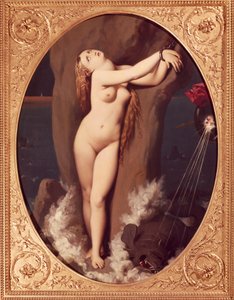 Angelica lænket af Jean Auguste Dominique Ingres (1780-1867), olie på lærred, 97x75 cm, Første version af Ruggiero, der redder Angelica af Jean Auguste Dominique Ingres