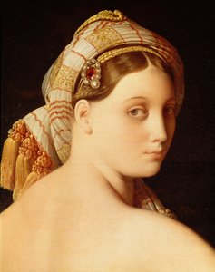 Grande Odalisque. Detalje af ansigtet af Jean Auguste Dominique Ingres