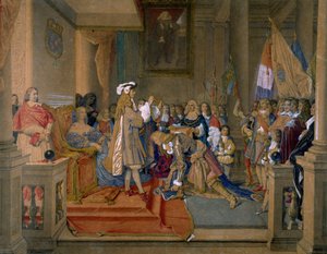 Marskal Berwick modtog fra kong Philip V af Spanien Order of the Golden Fleece, 1864. af Jean Auguste Dominique Ingres