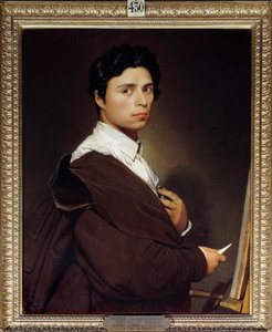 Selvportræt et 24 års maleri af Jean Auguste Dominique Ingres (1780-1867) 1804 Søn. 0,77x0,61 m Chantilly, musee Conde - Selvportræt i en alder af 24. Maleri af Jean Auguste Dominique Ingres (1780-1867) 1804. 0,77 x 0,61 m. Conde Museum, Chantilly, Franc af Jean Auguste Dominique Ingres