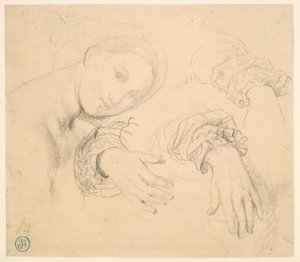 Studieark med lederen af Fornarinaen og Madame de Senonnes