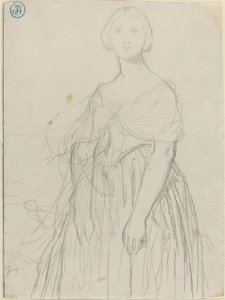 Skitse til Madame Moitessier af Jean Auguste Dominique Ingres