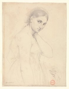 Studie til "Rafael og Fornarina" (?) af Jean Auguste Dominique Ingres