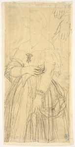 Studie til Madame Moitessiers kjole og hænder af Jean Auguste Dominique Ingres