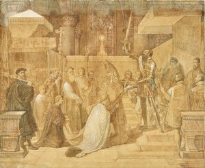Hertugen af Alba modtager pavens velsignelse i katedralen Sainte-Gudule, Bruxelles af Jean Auguste Dominique Ingres