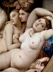 Det tyrkiske bad, detalje (olie på træ af Jean Auguste Dominique Ingres