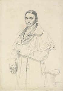 Trekvart-længde portræt af Jean-Francois-Antoine Forest (grafit på hvidt vævet papir) af Jean Auguste Dominique Ingres
