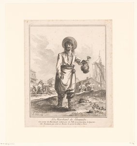 Lemonade sælger Le Marchand de Lemonade (titel på objekt) Handlende og gadesælgere fra Sankt Petersborg og Moskva (serietitel) Premiere Suite de Cris et Divers Marchands de Petersbourg et de Moscou (serietitel)