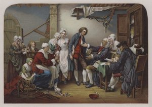Landsbybruden (farve litho)