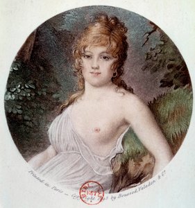 Portræt af Madame Tallian, født Cabarrus, prinsesse af Caraman - Chimay (1773-1835) kaldet Notre Dame de Thermidor Litografi efter Jean-Baptiste Isabey (1767-1855) 1895 Paris, Musee Carnavalet