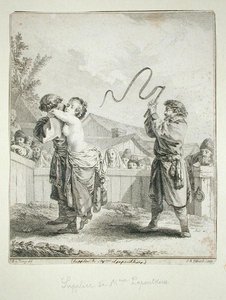 Bøn fra Madame Lapoutkine, graveret af Jean Baptiste Tilliard (gravering) af Jean Baptiste (after) Le Prince