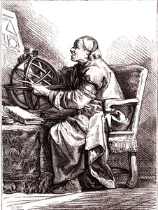 Astronomen.1878 (gravering) af Jean Baptiste (after) Le Prince
