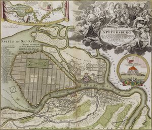 Kort over Petersborg Sankt Petersborg masterplan af Jean Baptiste Alexandre Le Blond