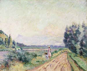 Iseres bredder ved Pontcharra; Bords de l"Isere a Pontcharra, 1901 af Jean Baptiste Armand Guillaumin